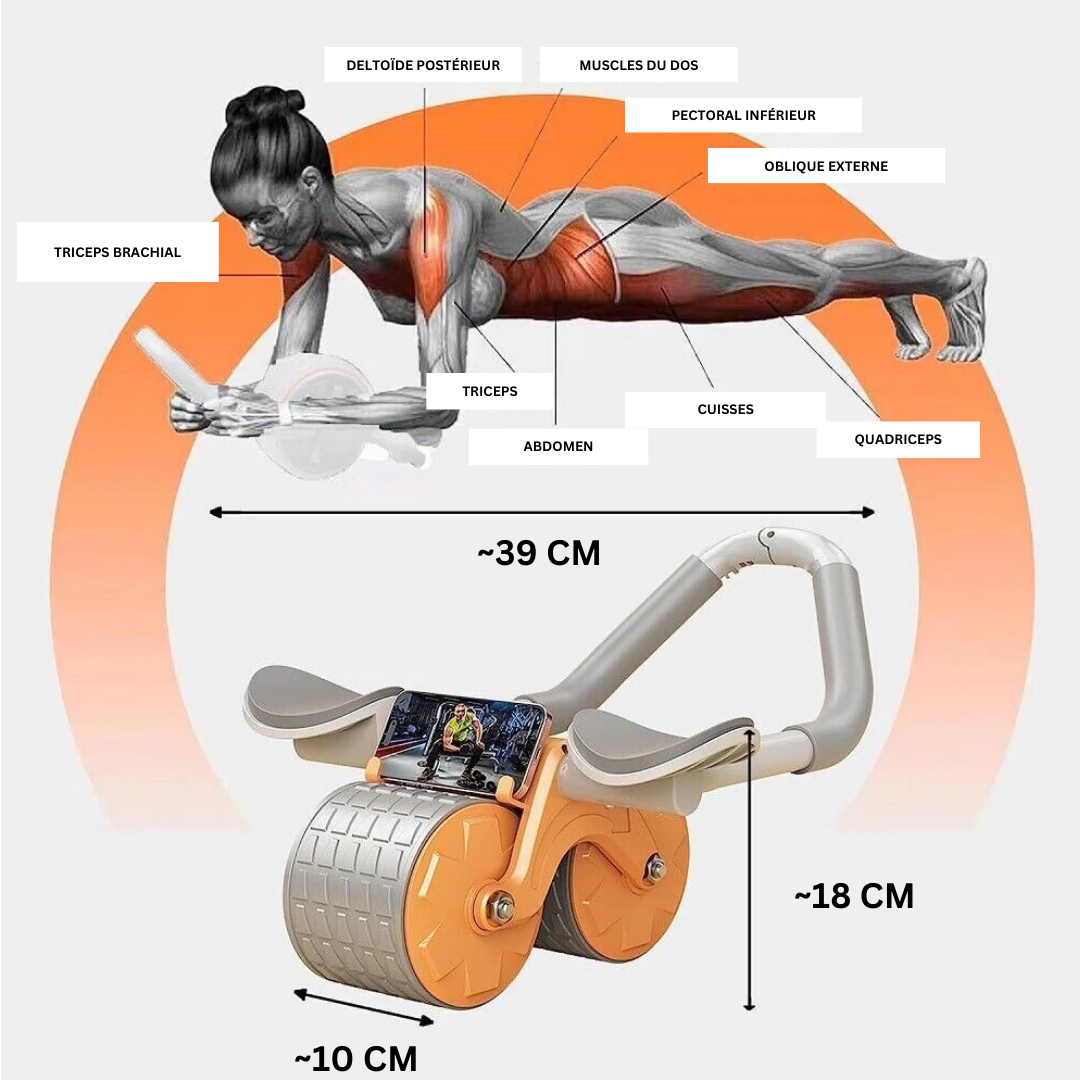 AbsTone Core Trainer Roller™ | Rouleau pour Abdominaux, Fessier et Gainage